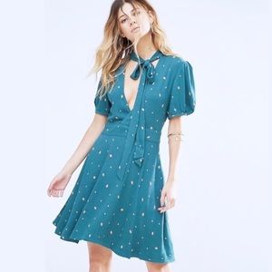 NWOT Free People Annie Fit and Flare Dress - Teal
